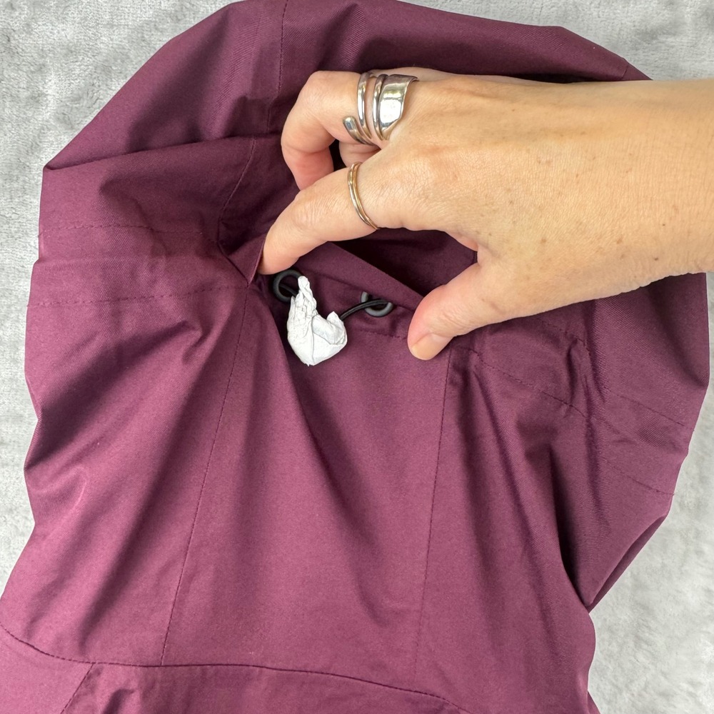 Quince Weatherproof Oversized Rain Jacket Womens Medium Barolo Burgundy (1423) - Picture 11 of 12